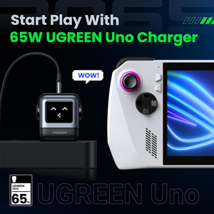 Chargeur USB-C UGREEN <span class=keywords><strong>Uno</strong></span> 65W, bloc chargeur rapide GaN 3 ports avec écran, cadeaux amusants pour robots, compatible iPhone MacBook Pro/Air/Neo Galaxy - Product Image 2
