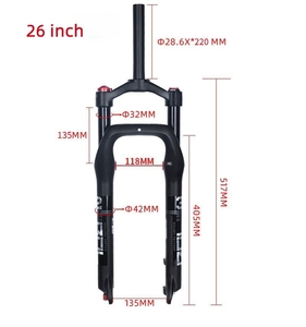 אופני החוף מושלגים 26/20 אינץ קדמי מזלג רחב שומן 4.0 צמיגים מגנזיום אוויר מזלג 135 מ "מ אופניים חלקים - Product Image 6