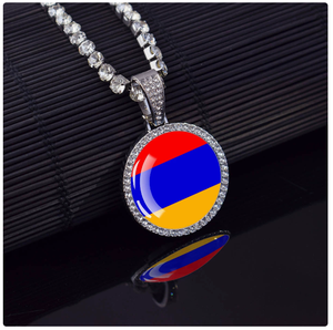 Collar con Bandera de Jordania Personalizado al por Mayor, Collares con Diamantes, Recuerdos, Accesorios de Moda, Collar de Aleación para Hombres y Mujeres - Product Image 2