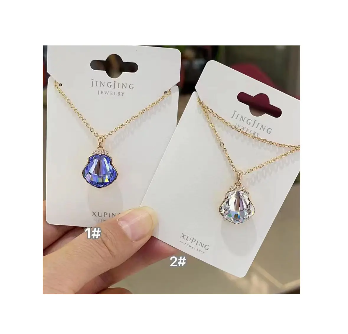 Xuping jingjing Mode Mode Kupfer Halskette Frauen Herz Farbe Kristall Halskette