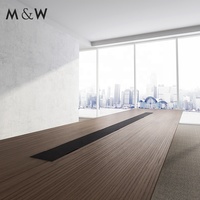 M&W Mobilier de bureau : Table de conférence extensible moderne en placage pour 20 personnes, idéale pour les salles de réunion scolaires
