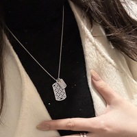 Nouveau Collier Ras du Cou de Luxe Massif 2026, Style Rétro Chinois, avec Plaque Carrée à Motif Monnaie et Entièrement Sertie de Strass