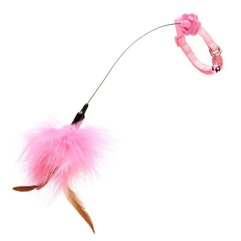 Cat toy collar collar tickling cat stick Bite resistant feather wire suction cup Tickling cat stick