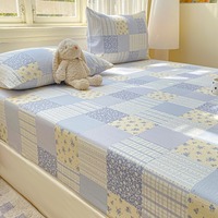 Ensemble de trois pièces de draps-housses en gaze double épaisseur froissée en coton de qualité supérieure