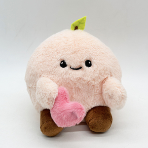 Llavero de Peluche de Durazno Suave de 15 cm con Corazón Rosa, Bonito Juguete de Peluche de Fruta, Colgante Esponjoso, Accesorios para Muñecas, Regalos de Cumpleaños - Product Image 2