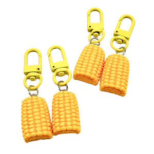 سلسلة مفاتيح غذائية محاكاة إبداعية برسوم كرتونية لمنتجات المحاصيل الزراعية مقاطع من الذرة نابضة بالحياة - Product Image 3