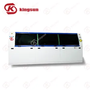 พัดลมระบายความร้อนตามแนวแกนอัตโนมัติประเภทสัมผัสไร้สารตะกั่ว KS-350 เครื่องบัดกรีคลื่นคู่พร้อม PLC นําเข้าสําหรับสายการผลิต smt