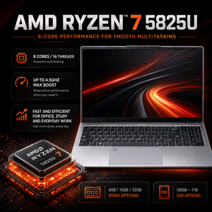 2027 Bestseller 15,6 Zoll Hochwertiger <span class=keywords><strong>AMD</strong></span> Laptop <span class=keywords><strong>Ryzen</strong></span> <span class=keywords><strong>7</strong></span> 5825U 16GB RAM 512GB SSD Windows 11 Metallgehäuse Typ-C für Geschäftskunden - Product Image 2
