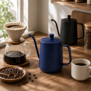 Bouilloire à café et thé à col de cygne, pour infusion par le dessus, en acier inoxydable 304, design classique, capacité 300 ml, usage en cuisine, logo personnalisé OEM - Product Image 5