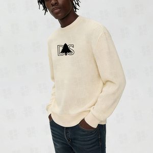 Camiseta de Manga Larga con Cuello Redondo y Patrón Waffle, Tejido Waffle, Color Sólido, Personalizada con Bordado OEM - Product Image 3