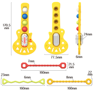 Nouvelle personnalisation de haute qualité populaire jouet 2024 guitare forme Anti Stress réutilisable presse tirer chaîne sensorielle <span class=keywords><strong>Motessori</strong></span> autisme jouet - Product Image 5