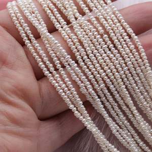 WENCHI 1249 Perles d'eau douce baroques blanches fortes et brillantes de 2-3 mm, perles naturelles en vrac faites à la main pour DIY, petites perles naturelles 30g - Product Image 4