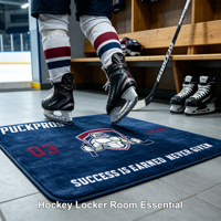 Tapis de hockey sur glace antidérapant avec design personnalisé par sublimation, tapis d'entrée pour vestiaire de hockey