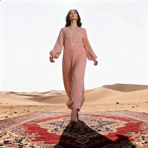 Robe Abaya en Polyester à Paillettes Élégante Personnalisée pour Femmes Musulmanes Soirées de Luxe et Occasions Spéciales - Product Image 3