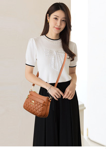 Nouveau sac carré à bandoulière pour femme, motif losanges brodés, style messager - Product Image 2