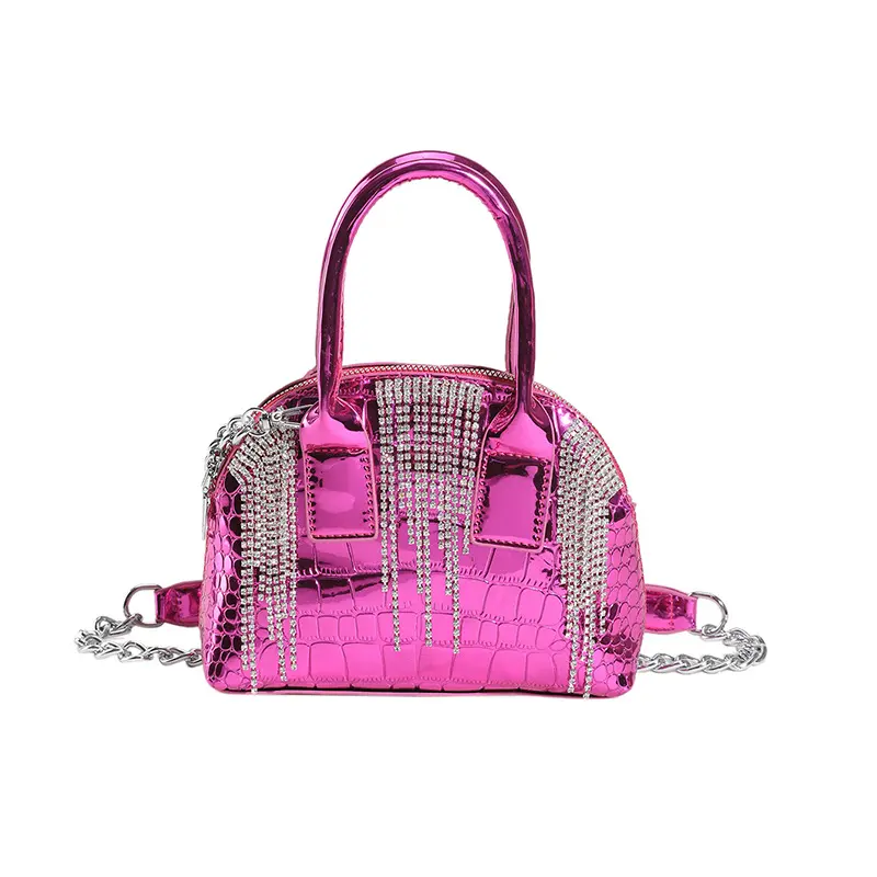 Mini bolso de mano de lujo con borlas de cristal para mujer, bolsa de hombro de primavera/verano, a la moda, 2023