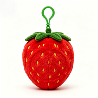 Sac à dos personnalisable en PVC avec pendentif fraise en peluche et motif de dessin animé