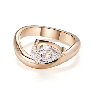 personal customer women igi certified diamond lab grown 3ct pear cut cvd diamond18k gold engagement ring with lab grown diamond