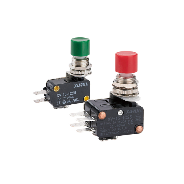XURUI DS448 15A 250VAC SPDT Plastic Snap Action Push Button Microswitch IP40 Silver Contact for TUV CCC CE Certified -25-80