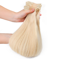 Extensions à clipser invisibles en micro-liens, en cheveux humains européens Remy vierges de luxe 100 %, double épaisseur, avec trame en PU sans couture