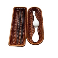 Panier à pain en osier PP Rotin tissé Panier de service Table en rotin Couverts Plateau de rangement Restaurant Couverts Panier de rangement de bureau