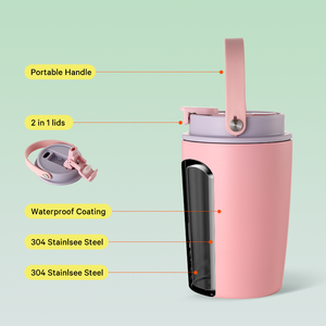 Ly cà phê 12oz 16oz bền chắc có tay cầm, nắp thay thế được, thép không gỉ 304, màu sắc và logo tùy chỉnh - Product Image 2
