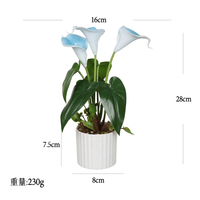 2025 Grosir Bunga Tulip Bonsai Buatan 28cm dalam Pot Bahan PE untuk Dekorasi Kantor
