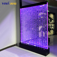 Moderna Cortina de Agua Decorativa de Alta Calidad, Separador de Ambientes, Fuente de Pared Interior de Acrílico con Luces LED y Burbujas de Agua