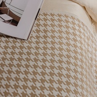 Couvre-lit de luxe personnalisé en gros, motif à carreaux kaki, motif végétal, couverture de haute qualité pour la maison ou l'hôtel
