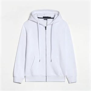 <span class=keywords><strong>Sweat</strong></span> à <span class=keywords><strong>capuche</strong></span> unisexe surdimensionné respirant en coton brodé de haute qualité avec double fermeture éclair pour l'automne - Product Image 2