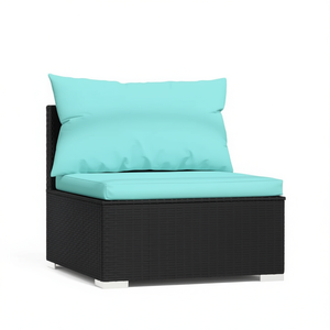 Pe Rattan <b>Garden</b> Sofa One Seat Powder Coated Steel Frame <b>Outdoor</b> Furniture Elegant Design High Density Foam <b>Cushion</b> - Product Image 1