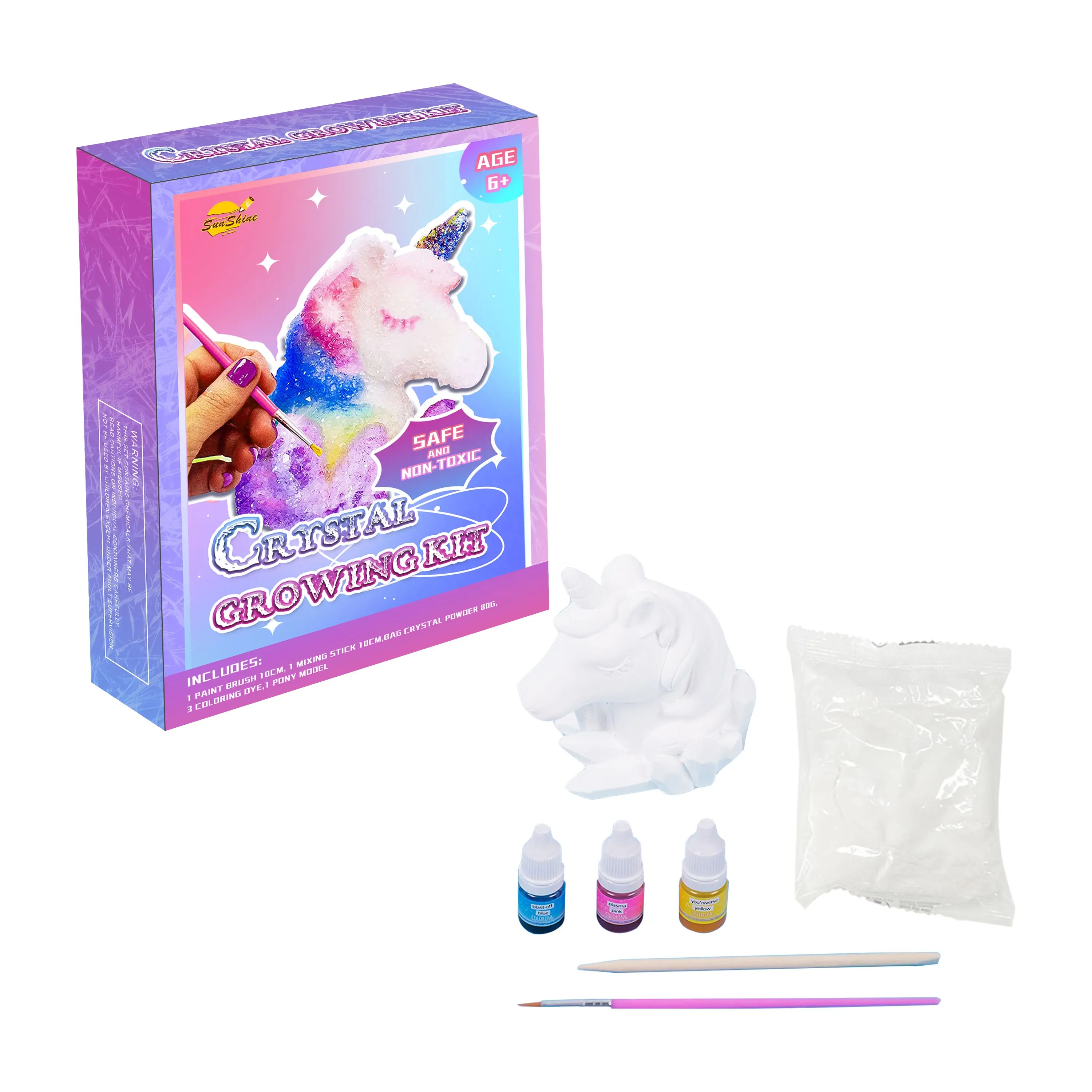 Kit di coltivazione di cristallo fai-da-te per bambini forma colore benvenuto progetti di stelo personalizzati kit di vernice in crescita per bambini