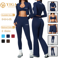 Pakaian Olahraga Seamless Romper Pendek Wanita, Legging Lari Wanita, Bra Nylon Wanita, Celana Gym Wanita Model Flare, Jaket Yoga Wanita
