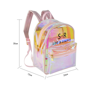 Mochila Iridiscente, 2 Piezas, Bolsa de Hombro Transparente Iridiscente Láser para Mujer, PVC Transparente con Lentejuelas Holográficas - Product Image 4