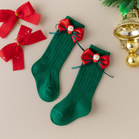 Chaussettes d'hiver pour filles avec nœud, en coton, confortables, douces, respirantes, décontractées, pour bébés et enfants, de haute qualité