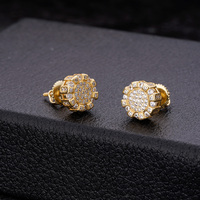 Bijoux hip hop élégants en argent Sterling 925, boucles d'oreilles simples et rondes en diamant Cz pour femmes et hommes