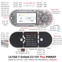 Carte de développement T-Embed CC1101 ESP32-S3, transceiver RF basse consommation sub-1 GHz, module NFC PN532 NRF24L01, 1300mAh