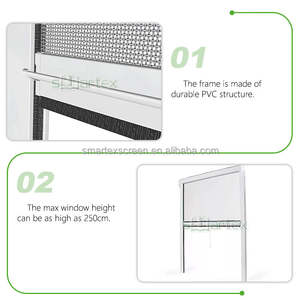 Pantalla plegable fácil de instalar <span class=keywords><strong>Perfil</strong></span> blanco Ventana de red de fibra de vidrio recubierta de PVC Pantalla retráctil Ventanas de persiana enrollable - Product Image 5