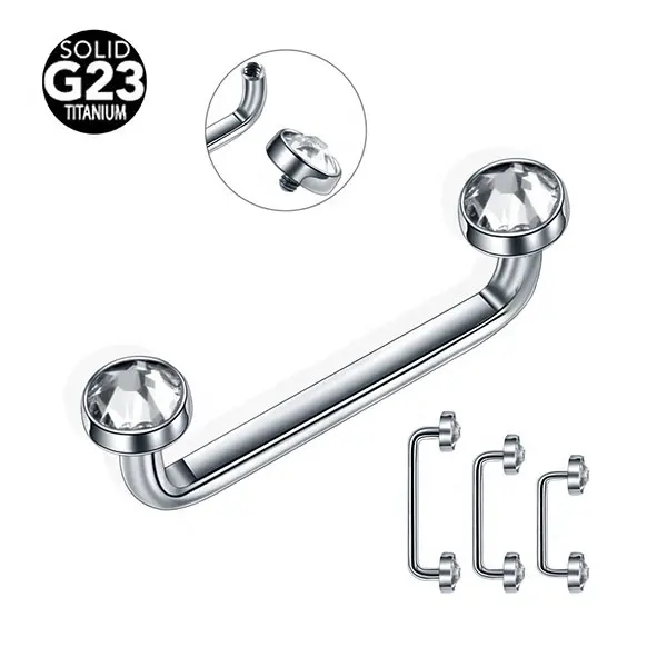 G23 Tindik Permukaan Berlian Titanium Padat