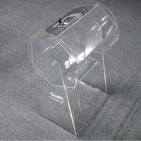 Distributeur de billets de tombola en acrylique Tambour de tombola moderne en acrylique avec support Boîte transparente pour billet de tombola