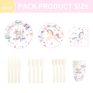Decoraciones de Cumpleaños de Unicornio DAMAI, Plato de Papel con Diseño de Castillo y Unicornio, Vasos de Papel y Servilletas para Fiesta de Cumpleaños Infantil - Product Image 2