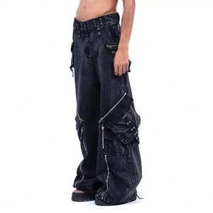 Nuevos Jeans Cargo de Cintura Alta con Bolsillos de Solapa, Tallas Grandes, Estilo Urbano, Jeans Holgados Elásticos para Hombre - Product Image 6