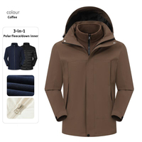Veste intérieure en polaire unisexe personnalisée, veste d'hiver à fermeture éclair intégrale pour homme, 3 en 1, détachable, imperméable, coupe-vent, veste d'extérieur