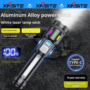 Xinsite mới trắng dẫn đèn pin sạc với USB Zoom hiển thị kỹ thuật số & đêm phát sáng ABS sáng & chức năng chống thấm nước - Product Image 5