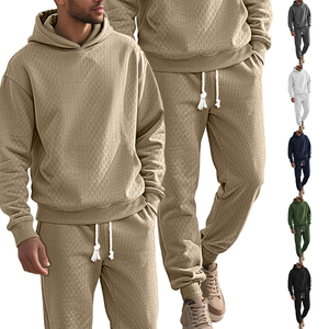 फैशनेबल ब्रांड उच्च गुणवत्ता वाले जैक्वार्ड <span class=keywords><strong>2</strong></span> पीसी स्वेटशर्ट पुरुषों के लिए स्ट्रीटवियर हूडी और स्वेटपैंट सेट - Product Image 1