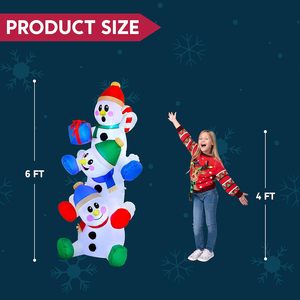 Bonhomme <span class=keywords><strong>de</strong></span> neige gonflable <span class=keywords><strong>de</strong></span> <span class=keywords><strong>Noël</strong></span> <span class=keywords><strong>de</strong></span> 6 pieds avec lumières blanches vives et multicolores, portable, pour intérieur/extérieur, décoration <span class=keywords><strong>de</strong></span> fêtes, direct usine - Product Image 5