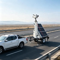 Cámara de Seguridad con Energía Solar para Protección Ambiental, Remolque de Vigilancia CCTV, Mini Remolque de Seguridad Solar para Terminal Portuario