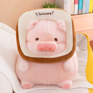 Stokta yumuşak kawaii sevimli plushie stuffed che hayvan domuz yastık dolması tost ekmeği Bellyband domuz peluş oyuncak - Product Image 5