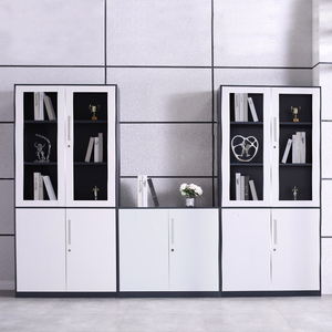 ตู้เก็บเอกสารเหล็กสำนักงานแบบบานเปิดกระจก - Product Image 1