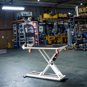 Tables élévatrices hydrauliques portables à ciseaux <span class=keywords><strong>électrique</strong></span>s avec <span class=keywords><strong>rail</strong></span> <span class=keywords><strong>coulissant</strong></span> <span class=keywords><strong>pour</strong></span> manutention de marchandises en voiture, hauteur de levage 66 cm avec chariot - Product Image 3